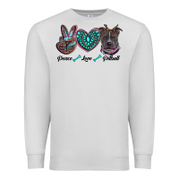 Dove Grey peace love pitbull Premium Sweatshirt - RanaPortraitStore