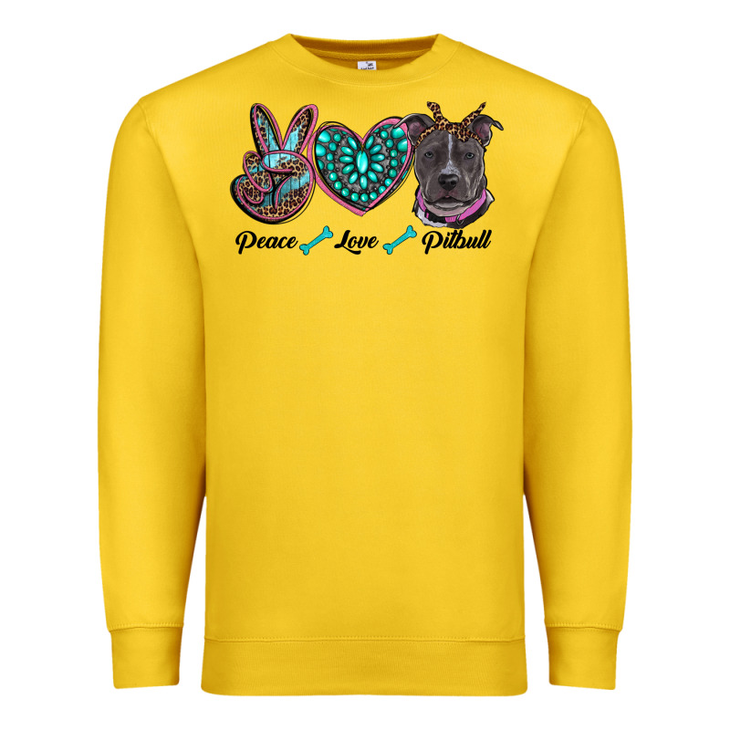 Peace Love Pitbull Premium Sweatshirt by RanaPortraitStore | Teevron