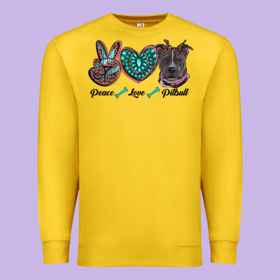 Peace Love Pitbull Premium Sweatshirt Designed By Ranaportraitstore