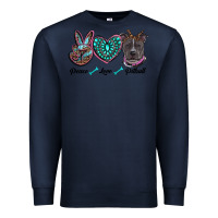 Navy peace love pitbull Premium Sweatshirt - RanaPortraitStore