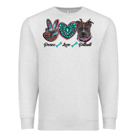 Oatmeal Heather peace love pitbull Premium Sweatshirt - RanaPortraitStore