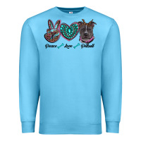 Ocean Blue peace love pitbull Premium Sweatshirt - RanaPortraitStore