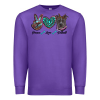 Purple peace love pitbull Premium Sweatshirt - RanaPortraitStore