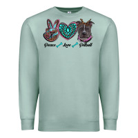 Seafoam peace love pitbull Premium Sweatshirt - RanaPortraitStore