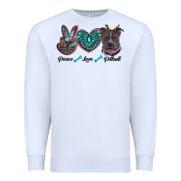 White peace love pitbull Premium Sweatshirt - RanaPortraitStore