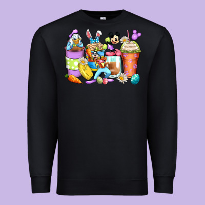 Easter Cartoon Characters Coffee Cups Premium Sweatshirt Designed By Zillion Design Studio
