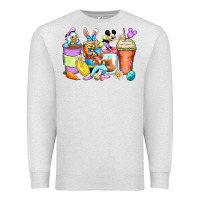 Oatmeal Heather easter cartoon characters coffee cups Premium Sweatshirt - Zillion Design Studio