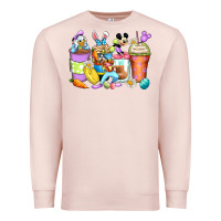 Pale Pink easter cartoon characters coffee cups Premium Sweatshirt - Zillion Design Studio