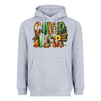 Heather Grey camp life Heavyweight Hoodie - RanaPortraitStore
