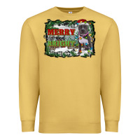 Antique Gold merry and bright pitbull with farm Premium Sweatshirt - RanaPortraitStore