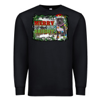 Black merry and bright pitbull with farm Premium Sweatshirt - RanaPortraitStore