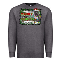 Charcoal Heather merry and bright pitbull with farm Premium Sweatshirt - RanaPortraitStore