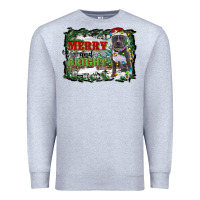 Heather Grey merry and bright pitbull with farm Premium Sweatshirt - RanaPortraitStore