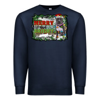 Navy merry and bright pitbull with farm Premium Sweatshirt - RanaPortraitStore