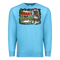 Ocean Blue merry and bright pitbull with farm Premium Sweatshirt - RanaPortraitStore