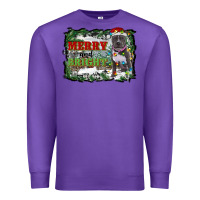 Purple merry and bright pitbull with farm Premium Sweatshirt - RanaPortraitStore