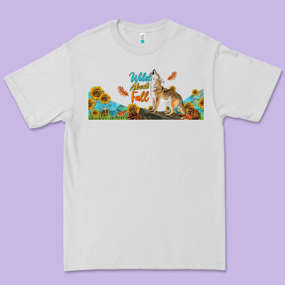 Wild About Fall Coyote Premium Tee Designed By Lillyallendesigns