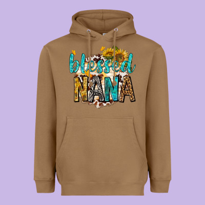 Blessed Nana With Sunflowers Heavyweight Hoodie Designed By Texasbilliewilder