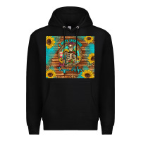 Black i hate everyone but coffee helps western skeleton coffee sunflowers Premium Hoodie - Artiststas