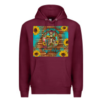 Burgundy i hate everyone but coffee helps western skeleton coffee sunflowers Premium Hoodie - Artiststas