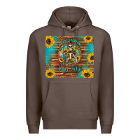 Coffee i hate everyone but coffee helps western skeleton coffee sunflowers Premium Hoodie - Artiststas