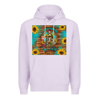 I Hate Everyone But Coffee Helps Western Skeleton Coffee Sunflowers Premium Hoodie | Teevron