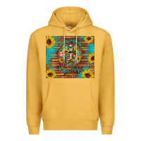 Mustard i hate everyone but coffee helps western skeleton coffee sunflowers Premium Hoodie - Artiststas
