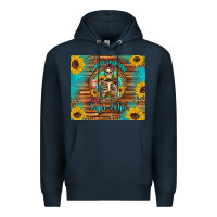 Navy i hate everyone but coffee helps western skeleton coffee sunflowers Premium Hoodie - Artiststas