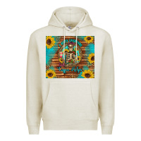 Oatmeal Heather i hate everyone but coffee helps western skeleton coffee sunflowers Premium Hoodie - Artiststas