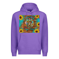Purple i hate everyone but coffee helps western skeleton coffee sunflowers Premium Hoodie - Artiststas