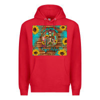 Red i hate everyone but coffee helps western skeleton coffee sunflowers Premium Hoodie - Artiststas