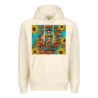 Sandshell i hate everyone but coffee helps western skeleton coffee sunflowers Premium Hoodie - Artiststas