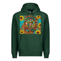 Sports Green i hate everyone but coffee helps western skeleton coffee sunflowers Premium Hoodie - Artiststas