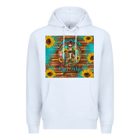 White i hate everyone but coffee helps western skeleton coffee sunflowers Premium Hoodie - Artiststas