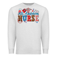 Oatmeal Heather all american nurse Premium Sweatshirt - texasbilliewilder