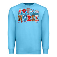 Ocean Blue all american nurse Premium Sweatshirt - texasbilliewilder