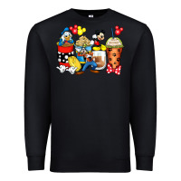 Black cartoon characters coffee cups Premium Sweatshirt - Zillion Design Studio