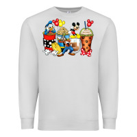 Dove Grey cartoon characters coffee cups Premium Sweatshirt - Zillion Design Studio