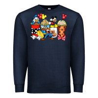 Navy cartoon characters coffee cups Premium Sweatshirt - Zillion Design Studio