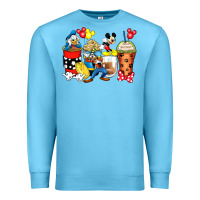 Ocean Blue cartoon characters coffee cups Premium Sweatshirt - Zillion Design Studio