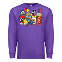 Purple cartoon characters coffee cups Premium Sweatshirt - Zillion Design Studio