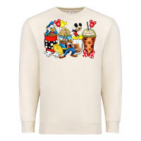 Sandshell cartoon characters coffee cups Premium Sweatshirt - Zillion Design Studio