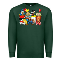 Sports Green cartoon characters coffee cups Premium Sweatshirt - Zillion Design Studio