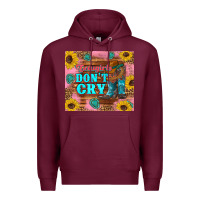 Burgundy cowgirls don't crty boots hat sunflowers tumbler Premium Hoodie - Artiststas