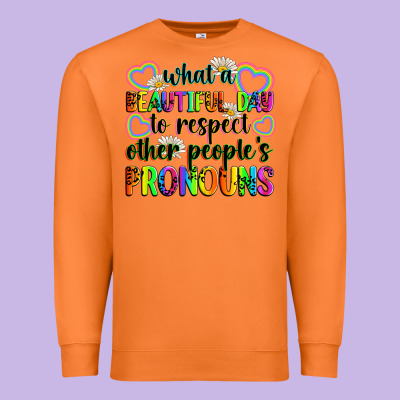 What A Beautiful Day To Respect Other People's Pro Premium Sweatshirt Designed By Zillion Design Studio