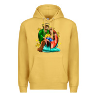 Antique Gold oh holy night  with cross ado Premium Hoodie - AdoDesignShop
