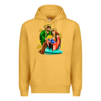 Mustard oh holy night  with cross ado Premium Hoodie - AdoDesignShop