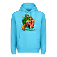 Ocean Blue oh holy night  with cross ado Premium Hoodie - AdoDesignShop