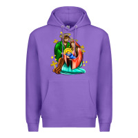 Purple oh holy night  with cross ado Premium Hoodie - AdoDesignShop