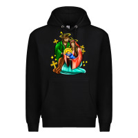Black oh holy night  with cross ado Premium Hoodie - AdoDesignShop